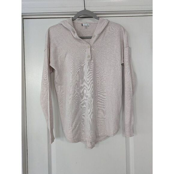 Smartwool Hooded Henley Sweater women's size Small blush pink Merino Wool blend - Picture 2 of 8